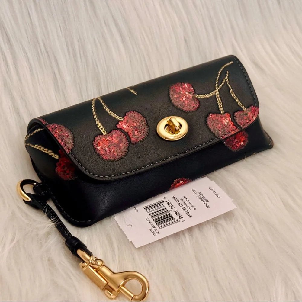 Coach Sunglass Case With Cherry Print CDD74 NWT - Picture 4 of 9
